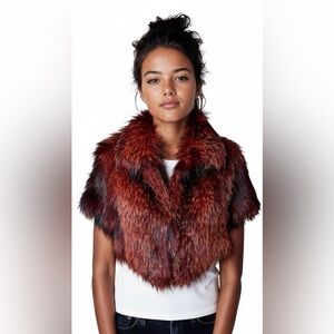 Knitted Silver Fox Short Sleeve Bolero